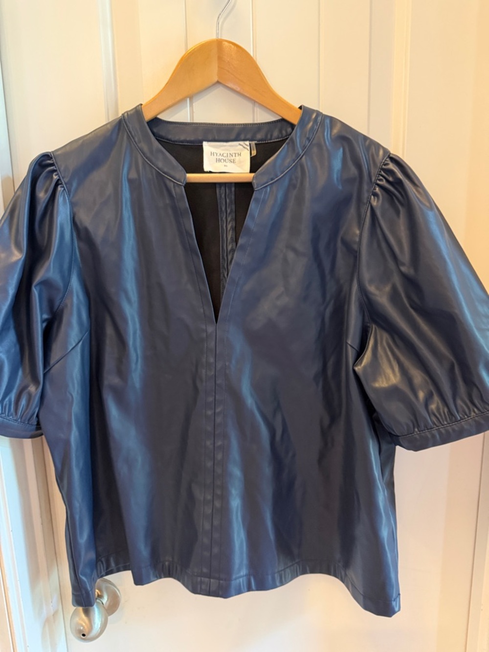 Tuckernuck Hyacinth House vegan leather blouse